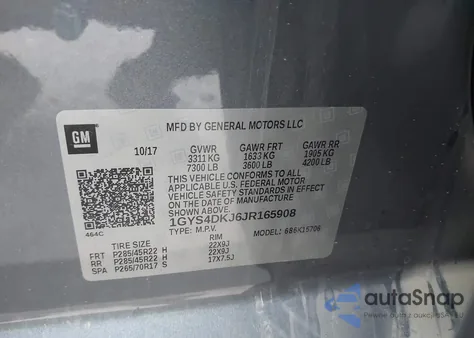 2018 Cadillac Escalade Platinum из США, поврежденный, VIN 1GYS4DKJ6JR165908